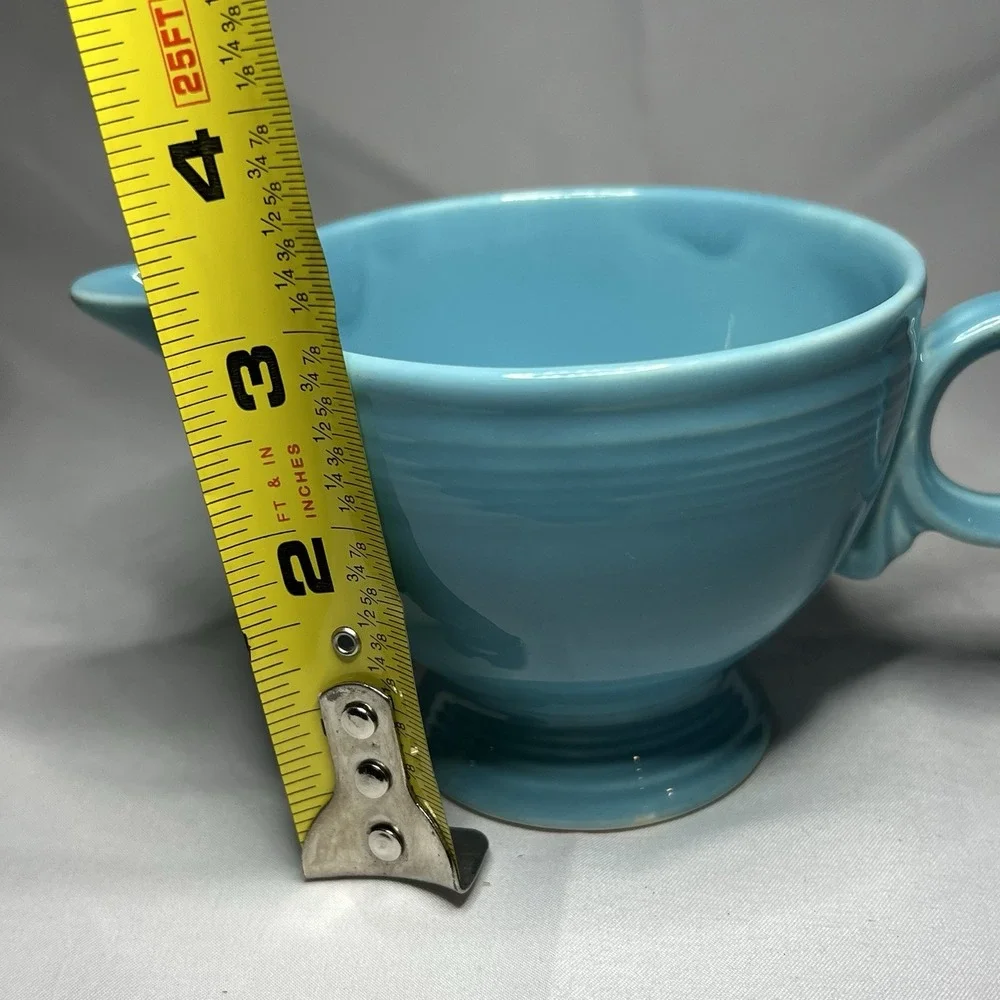 Vintage Fiesta Original Turquoise Ring Handled Creamer Fiestaware Blue Homer - Picture 7 of 7